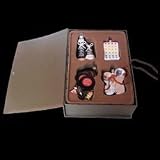 4-Piece Glass Baby Boomer Theme Christmas Ornament Boxed Gift Set