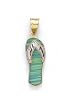 14k Two-Tone Diamond-Cut Light Green Opal Flip-Flop Pendant