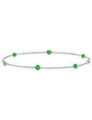 Bracelet Emerald Bezel Set By The yard in 14K White Gold 7 Inch with 0.60 Carat Total Weight
