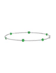Bracelet Emerald Bezel Set By The yard in 14K White Gold 7 Inch with 0.60 Carat Total Weight