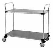 InterMetro Stainless Steel Commercial Utility Cart with 2 Shelves 18x36