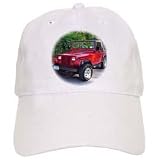 Cars - Red Jeep Wrangler - Caps by 3dRose LLC