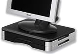 Compucessory Stand for Monitor or Printer Wood Platform with Rotary Plate Black and Silver Ref CCS55321