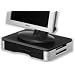 Compucessory Stand for Monitor or Printer Wood Platform with Rotary Plate Black and Silver Ref CCS55321