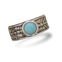 Oxidized Toe Ring with Simulated Turquoise