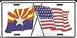 USA / Arizona State Flag License Plate