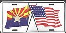 Arizona USA Cross Flags License Plate