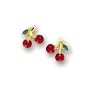 14k Yellow Cherrie Childrens Stud Enamel Earrings