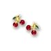 14k Yellow Cherrie Childrens Stud Enamel Earrings