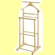 Porter's Solid Wood Clothes Stand / Valet Rack / Coat Hanging Rail (Light Oak Colour)