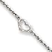 Jewelry : 14k White Gold Rope with Heart Anklet - 10 Inch