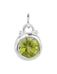 August Peridot Charm in Sterling Silver