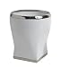 White And Polished Chrome Waste Bin Ba620Wb