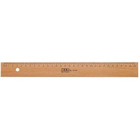 M�bius + Ruppert R�gle en bois, 400 mm longue, naturelle en bois de h�tre, avec interm�de m�tallique