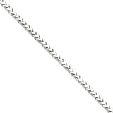 14k White Gold 3.0mm Round D-Cut Franco Chain Anklet 9 Inch