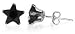 Sterling Silver Black Cubic Zirconia 5 MM Star Stud Post Earrings
