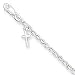 Sterling Silver Cross Charm Childrens Bracelet - 6 Inch