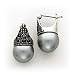 Sterling Silver Marcasite and Simulated Pearl Hoop Earrings