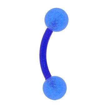 BIOPLAST Blue GLOW in the DARK Eyebrow Ring