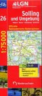  : Topographische Sonderkarten Niedersachsen: LGN Radwanderkarte Niedersachsen, Bl.26, Solling und Umgebung: Einbeck, H&ouml;xter, Holzminden, Northeim. Offizielle Radwanderkarte Niedersachsen: RC 26