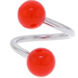 Red GLOW - n - DARK Spiral Twister Belly Ring - B0002T2HWS