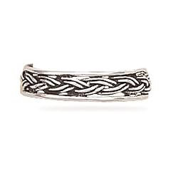 Oxidized Braided Toe Ring