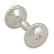 Monogram Silver Baby Rattle