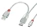 LINDY USB Cable - Dual Power, 2 x Type A to mini B, USB 2.0, 1m