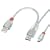 LINDY USB Cable - Dual Power, 2 x Type A to mini B, USB 2.0, 1m