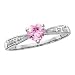 10kt. White Gold, Created Pink Sapphire & Diamond Ring