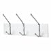 image and picture of Safco(R) Wall Rack Coat Hooks, 3 Hooks, 7in.H x 18in.W x 3 3/4in.D, Satin Aluminum
