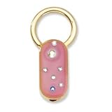 Gold-tone Pink Enamel With Crystals Key Ring Fob - JewelryWeb