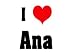 I Love/Heart Ana Mug for Coffee / Hot Beverage 11 oz. BLACK