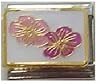Low price Clearly Charming Pink and Purple Flowers Italian Charm Bracelet Link