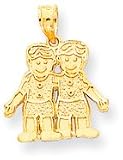 2 Boys (Twins) Charm, Yellow Gold