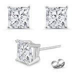 1/4 Ct Diamond Stud Earrings in 18K White Gold