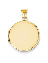 Genuine IceCarats Designer Jewelry Gift 14K 20Mm Round Plain Flat Locket