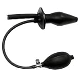 Black Latex Inflatable Enema Nozzle Butt Plug
