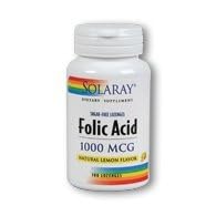 Solaray - Folic Acid Lemon 1000mcg 100 Loz by Solaray