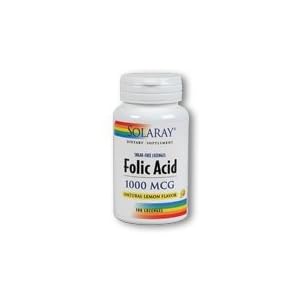 Solaray - Folic Acid Lemon 1000mcg 100 Loz by Solaray