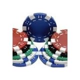 50 Dice Striped 11.5 gram Poker Chips, Choose from 9 colors
