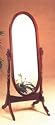 Cherry Finish Wood Cheval Floor Mirror