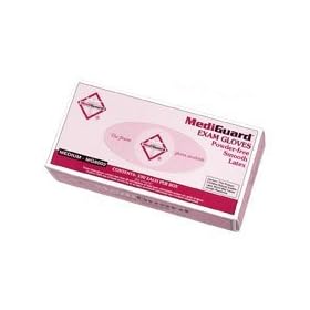 MediGuard Disposable Latex Exam Gloves, Powder-Free, Size Small, Case of 10/100s (1000 ct)