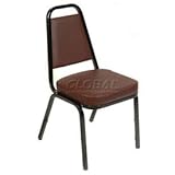 Augusta Stackable Chair Black Frame With Burgundy Vinyl. Package of 4