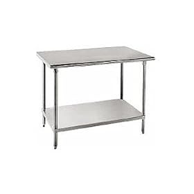 Advance Tabco 14-Gauge Stainless Steel Top - Flat Top w/ Undershelf - Model SS-242