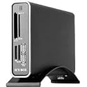 Icy Box Hard Drive Enclosure For 3.5"IDE Hard Drive With USB External Connector, 2 Port USB Hub, 40 In 1 Card Reader - Black Blue LED