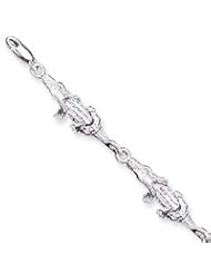 Sterling Silver Alligator Bracelet QA9-7"