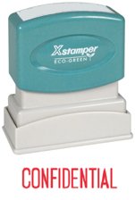 Xstamper One-Color Title Message Stamp, Confidential, Pre-Inked/Re-Inkable, Red (1130)