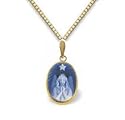 Genuine Agate Cameo & Diamond Angel Pendant