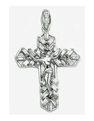65mm X 40mm 14k Cubic Zirconia Crucifix Cross